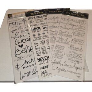 Scrapbooking Stickers Rub-On Religious Themed Lot